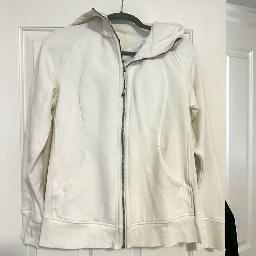 Lululemon white scuba zip up